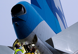 man doing maintenance work on a plane