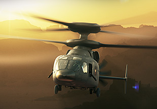 Rendering of futuristic rotorcraft