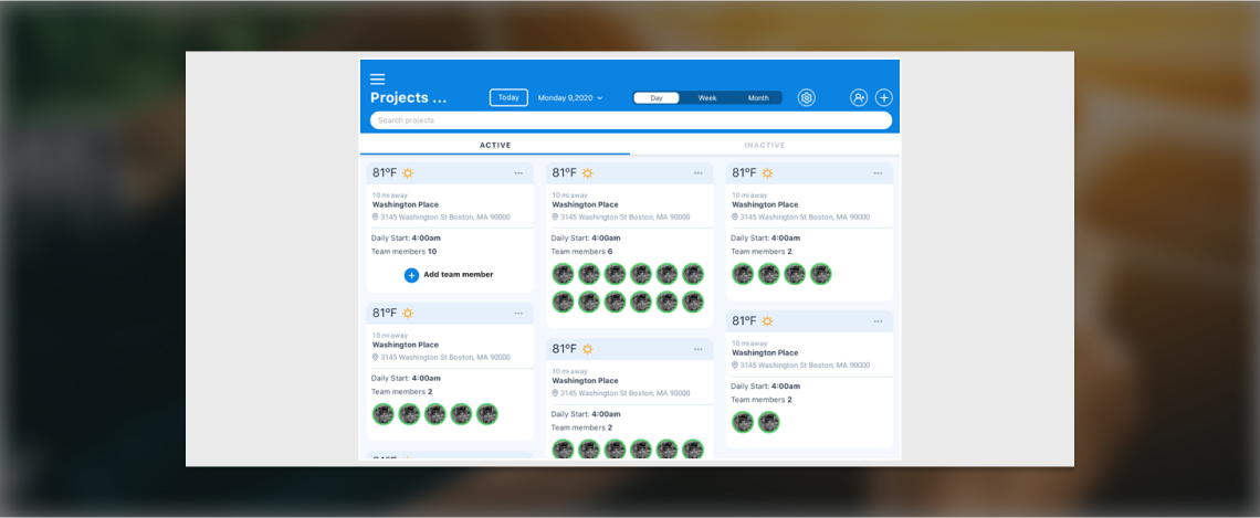 Project tracking and management application