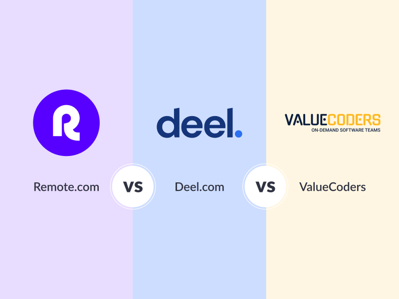 Remote.com vs. Deel.com vs. ValueCoders – Rely Upon The Best