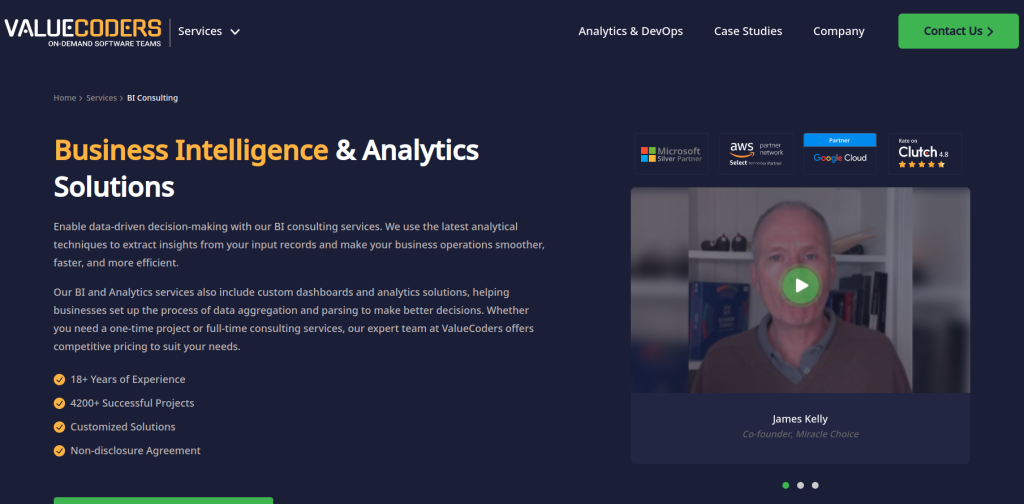 Business Intelligence Analytics Solutions ValueCoders