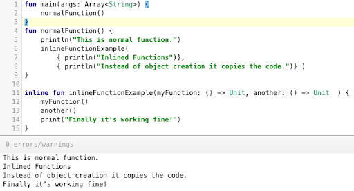 inline function of kotlin